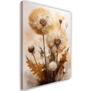 Leinwandbild, Pusteblumen in Sepia