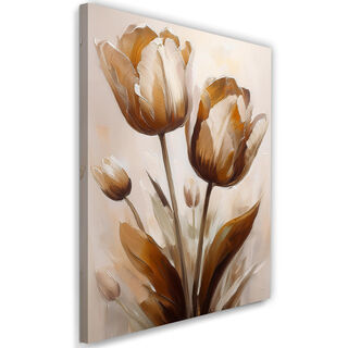 Leinwandbild, Tulpenstrauß Blumen in Sepia