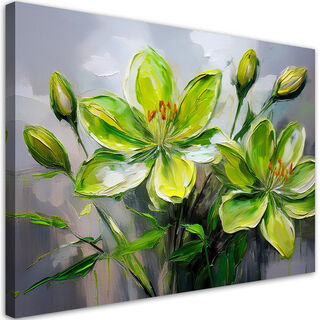 Leinwandbild, Liliengrüne Blume