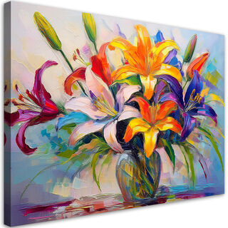 Leinwandbild, Lilien-Blumenstrauß