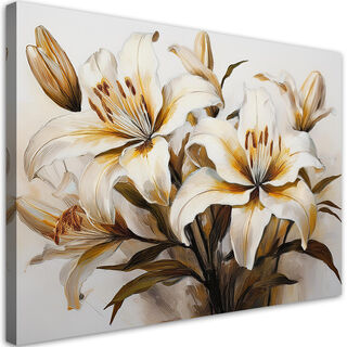 Leinwandbild, Lilien weiße Blume in Sepia