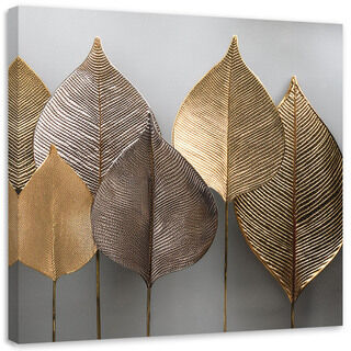Leinwandbild, Minimalismus Blattgold abstrakt