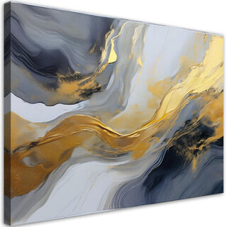 Leinwandbild, Abstrakte Marmorstruktur, graues Gold