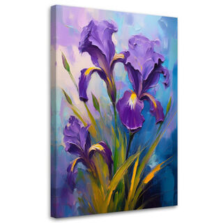 Leinwandbild, Irisblumen-Aquarell