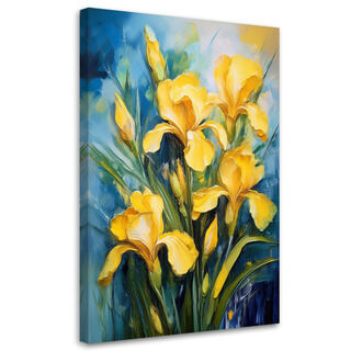 Leinwandbild, Iris gelbe Blume Nautra