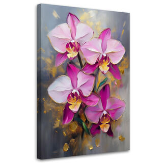 Leinwandbild, Rosa Orchideenblüten-Abstraktion