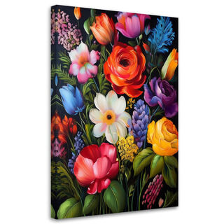 Leinwandbild, Farbige Blumen Natur Botanik