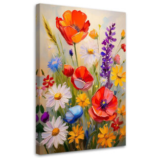 Leinwandbild, Blumenwiese Natur