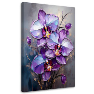 Leinwandbild, Orchidee lila Blumen Natur