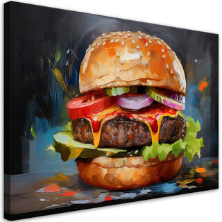 Leinwandbild, Bugrer Sandwich-Essen