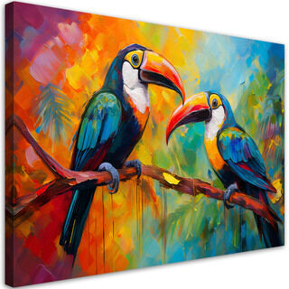 Leinwandbild, Tukan bunte tropische Vögel