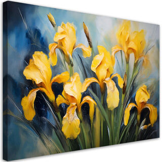 Leinwandbild, Blumen Iris gelb