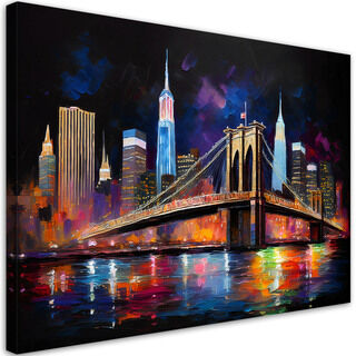 Leinwandbild, Stadt abstrakte Brücke New York