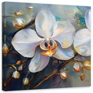 Leinwandbild, Orchideen weiße Blumen