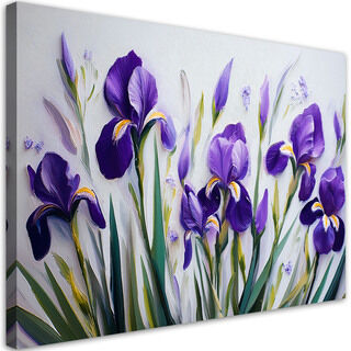 Leinwandbild, Iris lila Blumen