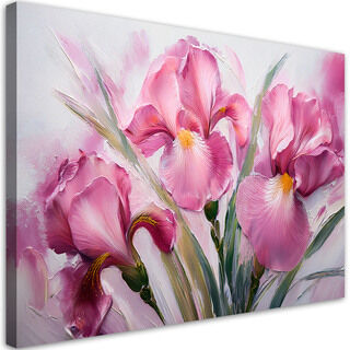 Leinwandbild, Iris rosa bemalte Blumen