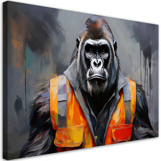 Leinwandbild, Gorilla-Arbeiter-Abstraktion