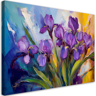 Leinwandbild, Lila Pastell-Iris-Blumen