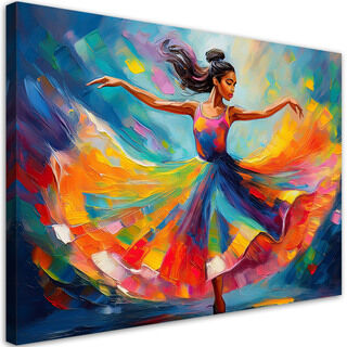 Leinwandbild, Bunter Ballerina-Tänzer