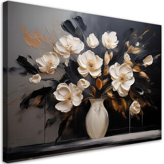 Leinwandbild, Blumenstrauß in einer Vase Boho