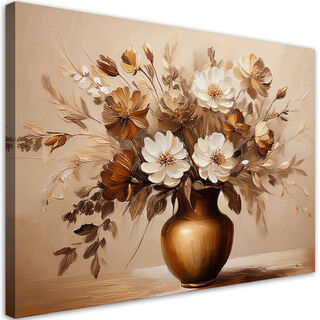 Leinwandbild, Sepia-Blumenstrauß in Vase