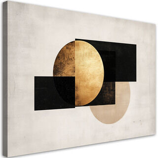 Leinwandbild, Geometrisches abstraktes Graugold