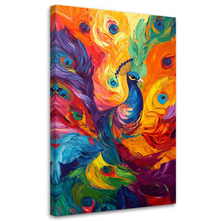 Leinwandbild, Bunte Pfau-moderne Abstraktion