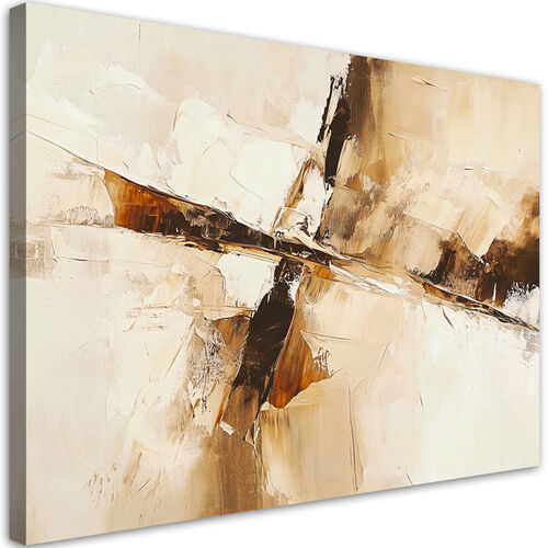 Leinwandbild Beigebraune moderne Abstraktion