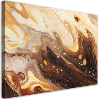 Leinwandbild Beige Abstraktion mit Gold