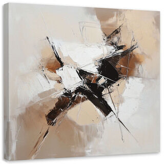 Leinwandbild Abstraktes Beige wie gemalt