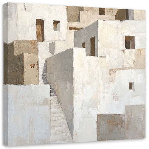 Leinwandbild Abstrakte beige Gebäudearchitektur