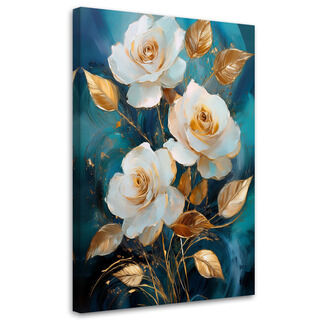 Bilder Wohnzimmer, Rosenblüten Glamour