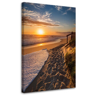 Wandbild modern, Sonnenuntergang auf der Strandlandschaft