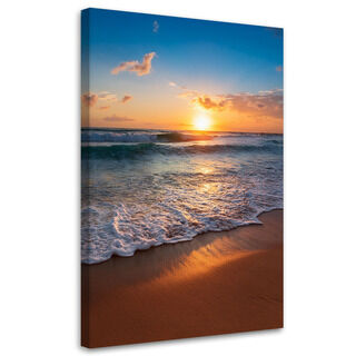 Leinwandbild Strand-Meer-Sonnenuntergang-Landschaft
