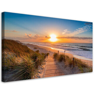 Leinwandbild Sonnenuntergang an der Strandlandschaft