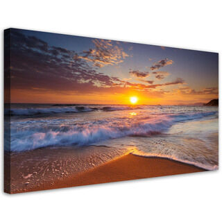 Leinwandbild Strand-Meer-Sonnenuntergang-Landschaft