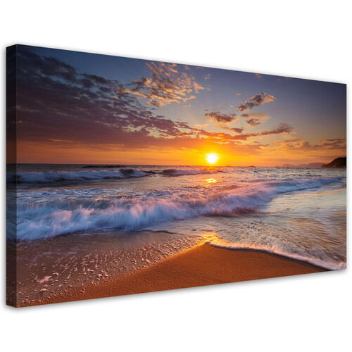 Leinwandbild Strand-Meer-Sonnenuntergang-Landschaft
