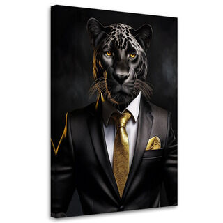 Leinwandbild, Black Panther Tiere im Anzug