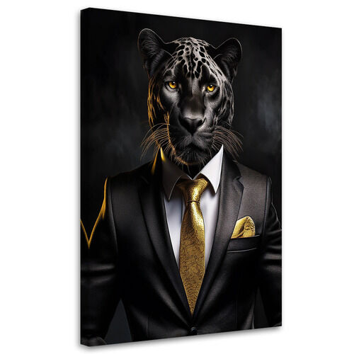 Leinwandbild, Black Panther Tiere im Anzug
