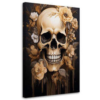 Leinwandbild Totenkopfblumen Beige