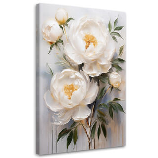 Leinwandbild Pfingstrosen weiße Blumen Natur