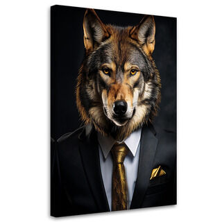 Wandbild modern, Tierwolf im Anzug