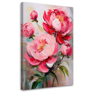 Leinwandbild Rosa Pfingstrosen Blumen Pflanzen
