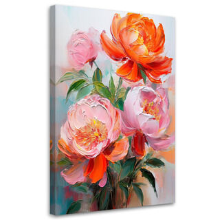 Leinwandbild Pfingstrosen Blumen rosa Natur