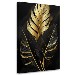Leinwandbild Goldene Palmblätter-Glamour