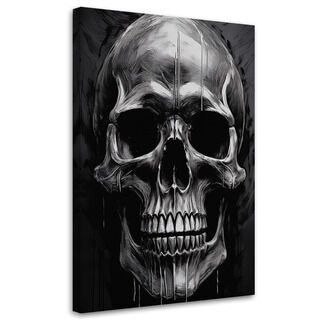 Wandbild modern, Schädel schwarz und weiß