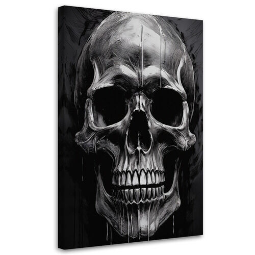 Wandbild modern, Schädel schwarz und weiß