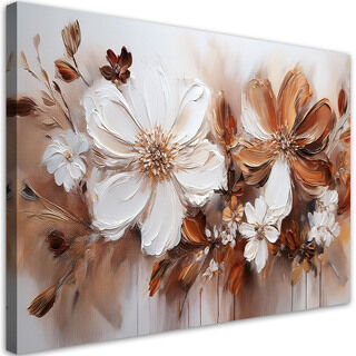 Leinwandbild Braune und weiße Blumen Natur