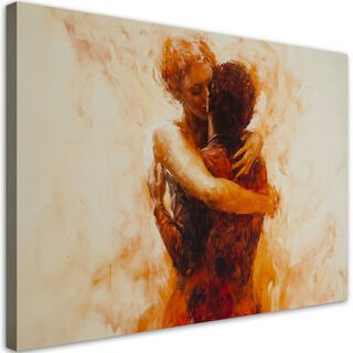 Leinwandbild Verliebtes Paar Nude Abstract Beige
