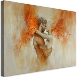 Leinwandbild Love Act Lovers Beige